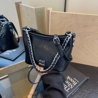 Women's Small Pu Leather Letter Classic Style Streetwear Zipper Crossbody Bag sku image 1