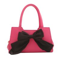 Femmes Moyen Faux Cuir Couleur Unie Noeud D'Arc Style Classique Vêtement De Rue Fermeture Éclair Sac Bandoulière sku image 5