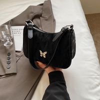 Women's Medium Pu Leather Solid Color Butterfly Classic Style Streetwear Zipper Underarm Bag sku image 1