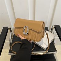 Women's Medium Pu Leather Solid Color Basic Classic Style Flip Cover Crossbody Bag main image 7