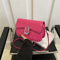 Women's Medium Pu Leather Solid Color Basic Classic Style Flip Cover Crossbody Bag main image 4