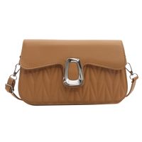 Women's Medium Pu Leather Solid Color Basic Classic Style Flip Cover Crossbody Bag sku image 1