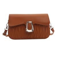 Femmes Moyen Faux Cuir Couleur Unie De Base Style Classique Couvercle Rabattable Sac Bandoulière sku image 2