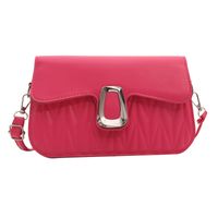 Femmes Moyen Faux Cuir Couleur Unie De Base Style Classique Couvercle Rabattable Sac Bandoulière sku image 6