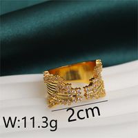 Copper 18K Gold Plated Basic Modern Style Classic Style Plating Inlay Irregular Zircon Open Rings sku image 1