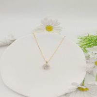 304 Stainless Steel Simple Style Classic Style Inlay Solid Color Rhinestones Pendant Necklace main image 2