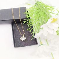 304 Stainless Steel Simple Style Classic Style Inlay Solid Color Rhinestones Pendant Necklace main image 3