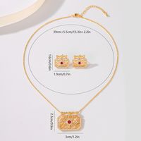 Copper 18K Gold Plated Shiny Inlay Solid Color Zircon Jewelry Set main image 2