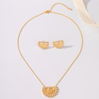 Copper 18K Gold Plated Glam Bridal Inlay Solid Color Zircon Jewelry Set main image 3