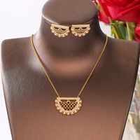 Copper 18K Gold Plated Glam Bridal Inlay Solid Color Zircon Jewelry Set main image 5