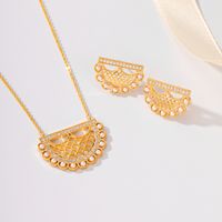 Copper 18K Gold Plated Glam Bridal Inlay Solid Color Zircon Jewelry Set main image 2