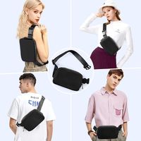 Unisex Basic Classic Style Solid Color Nylon Waist Bags main image 2