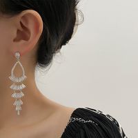 1 Pair Luxurious Simple Style Solid Color Plating Inlay Copper Zircon White Gold Plated Gold Plated Drop Earrings main image 7