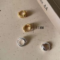 1 Pair Simple Style Round Plating Sterling Silver Ear Studs main image 8
