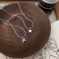 Sterling Silber Lässig Kette Pentagramm Geometrisch Halskette Mit Anhänger main image 1