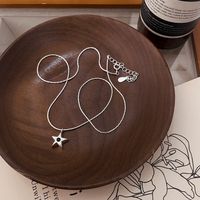 Sterling Silber Lässig Kette Pentagramm Geometrisch Halskette Mit Anhänger sku image 2
