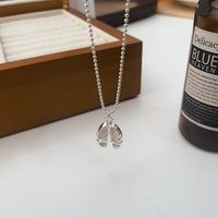 Sterling Silver Casual Chain Solid Color Pendant Necklace main image 1
