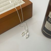 Sterling Silver Casual Chain Solid Color Pendant Necklace main image 3