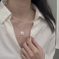 Sterling Silver Casual Chain Solid Color Pendant Necklace main image 4