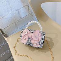 Girl'S Small Woolen Solid Color Elegant Cute Beading Diamonds Magnetic Buckle Square Bag sku image 15