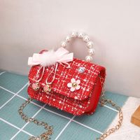 Girl'S Small Woolen Solid Color Elegant Cute Beading Diamonds Magnetic Buckle Square Bag sku image 19
