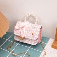 Girl'S Small Woolen Solid Color Elegant Cute Beading Diamonds Magnetic Buckle Square Bag sku image 20