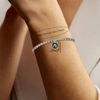 De Gros Décontractée Style Classique Brillant Lettre Le Cuivre Incruster Zircon Bracelets main image 2