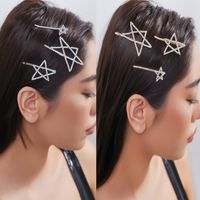 Mujeres Estilo IG Estilo Simple Estrella Diamante De Imitación Ahuecar Embutido Diamantes De Imitación Pinza Para El Cabello main image 1