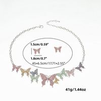 Süss Einfacher Stil Schmetterling Legierung Emaille Frau Ohrringe Halskette main image 2