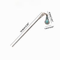 Women's Ethnic Style Water Droplets Metal Inlay Turquoise Rhinestones Hairpin main image 2
