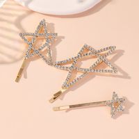 Mujeres Estilo IG Estilo Simple Estrella Diamante De Imitación Ahuecar Embutido Diamantes De Imitación Pinza Para El Cabello main image 5