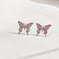 Sucré Style Simple Papillon Alliage Émail Femmes Des Boucles D'Oreilles Collier sku image 1