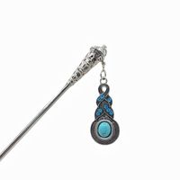 Women's Ethnic Style Water Droplets Metal Inlay Turquoise Rhinestones Hairpin main image 5