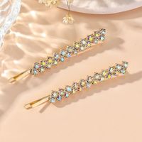 Mujeres Elegante Brillante Color Sólido Metal Embutido Diamantes De Imitación Pinza Para El Cabello sku image 5