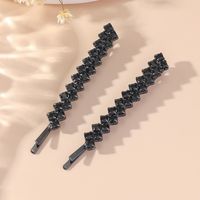 Women's Elegant Shiny Solid Color Metal Inlay Rhinestones Hair Clip sku image 6