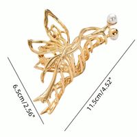 Women's IG Style Simple Style Butterfly Metal Hollow Out Inlay Pearl Hair Claws main image 2