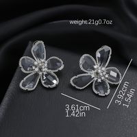 1 Pair Sweet Shiny Flower Inlay Glass Glass Crystal Zircon Ear Studs main image 2