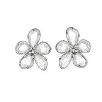 1 Pair Sweet Shiny Flower Inlay Glass Glass Crystal Zircon Ear Studs main image 5