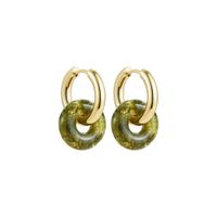 Fashionable New Stainless Steel Earrings Natural Stone sku image 7