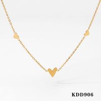 304 Stainless Steel 316 Stainless Steel  14K Gold Plated White Gold Plated Gold Plated Modern Style Simple Style Heart Shape Bracelets Anklet Necklace sku image 5