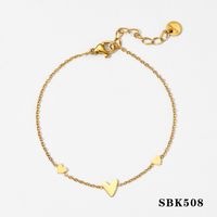 304 Stainless Steel 316 Stainless Steel  14K Gold Plated White Gold Plated Gold Plated Modern Style Simple Style Heart Shape Bracelets Anklet Necklace sku image 1