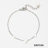 304 Stainless Steel 316 Stainless Steel  14K Gold Plated White Gold Plated Gold Plated Modern Style Simple Style Heart Shape Bracelets Anklet Necklace sku image 2