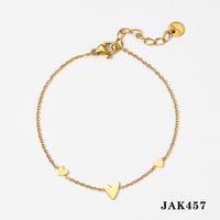 304 Stainless Steel 316 Stainless Steel  14K Gold Plated White Gold Plated Gold Plated Modern Style Simple Style Heart Shape Bracelets Anklet Necklace sku image 3