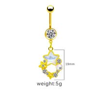 1 Piece Belly Rings Cute Pastoral Simple Style Star Heart Shape Wings Stainless Steel Alloy Plating Inlay Acrylic Rhinestones Glass White Gold Plated sku image 3