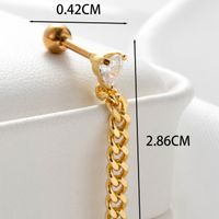 1 Piece Casual French Style Korean Style Heart Shape Flower Chain Inlay Copper Zircon Cartilage Earrings main image 4