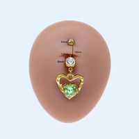 Sweet Artistic Cross Round Heart Shape Stainless Steel Copper Plating Inlay Rhinestones White Gold Plated Gold Plated Belly Ring sku image 5