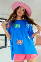 Women's T-shirt Short Sleeve T-Shirts Sequins Simple Style Bow Knot main image 3