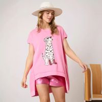Women's T-shirt Short Sleeve T-Shirts Sequins Simple Style Dog main image 3