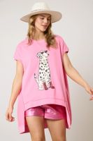 Women's T-shirt Short Sleeve T-Shirts Sequins Simple Style Dog sku image 6