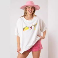 Women's T-shirt Short Sleeve T-Shirts Sequins Simple Style Cartoon Letter Donuts main image 2